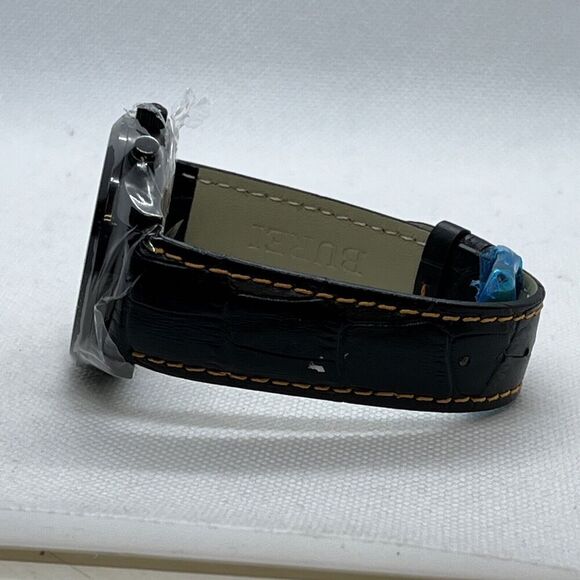 Burei B-7001M Men's Black Leather Analog Dial Quartz Genuine Wrist Watch JMB77 - Picture 12 of 12